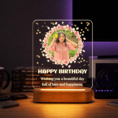 Birthday Gift for Loveable Person Personalized Photo LED Lamp with Warm White Light Birthday Gift for Sister, Daughter, Girlfriend & Wife